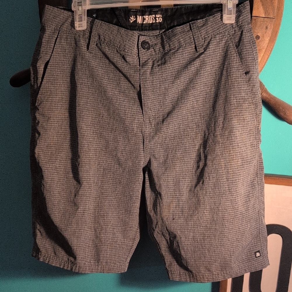 Micros Men's Charcoal Flat Front Shorts